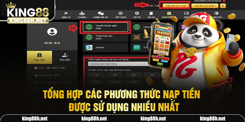 Tổng hợp các phương thức nạp tiền được sử dụng nhiều nhất