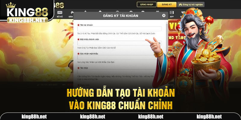 Hướng dẫn tạo tài khoản vào King88 chuẩn chỉnh 